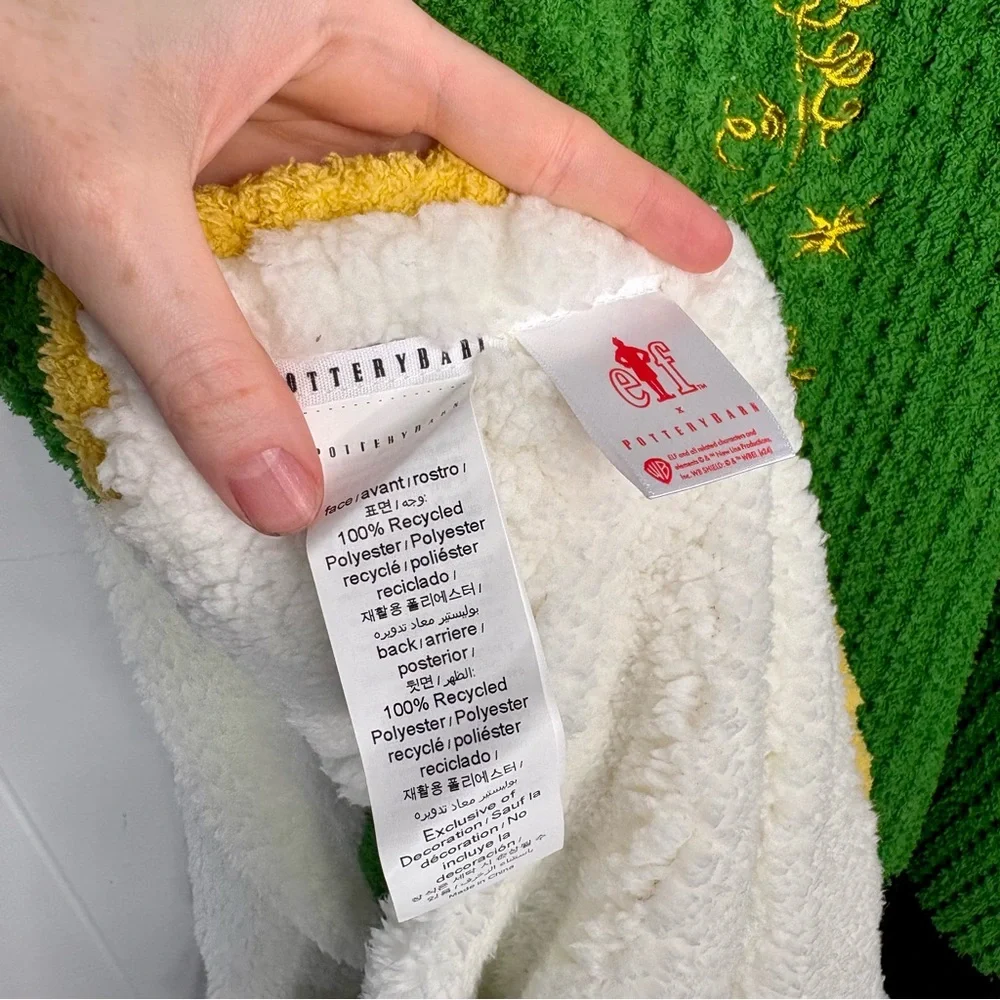 Pottery Barn Buddy The Elf Sherpa-Back Throw Blanket Christmas Elf the Movie - Picture 8 of 11